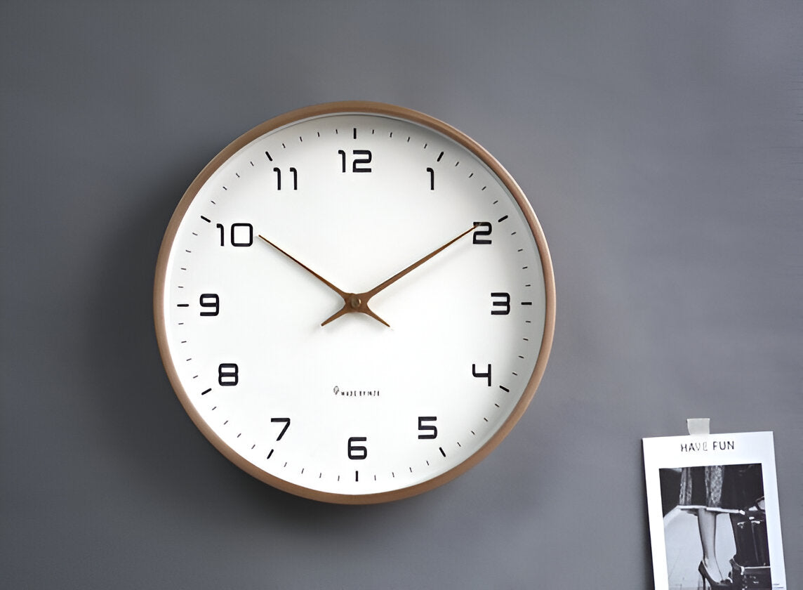 Elequartz -clock - relógio redondo de parede - Wood Nordic Wall Watch