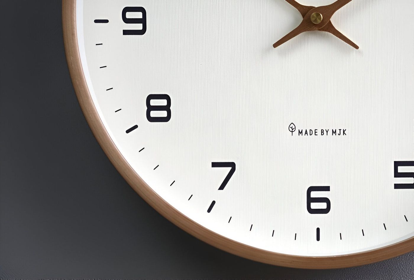 Elequartz -clock - relógio redondo de parede - Wood Nordic Wall Watch