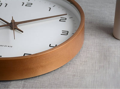 Elequartz -clock - relógio redondo de parede - Wood Nordic Wall Watch
