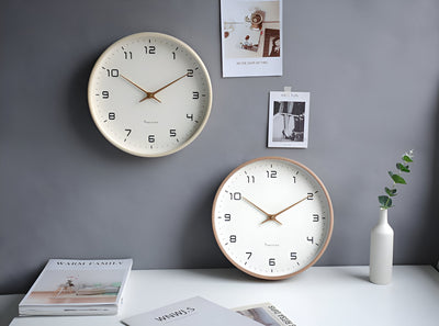 Elequartz -clock - relógio redondo de parede - Wood Nordic Wall Watch