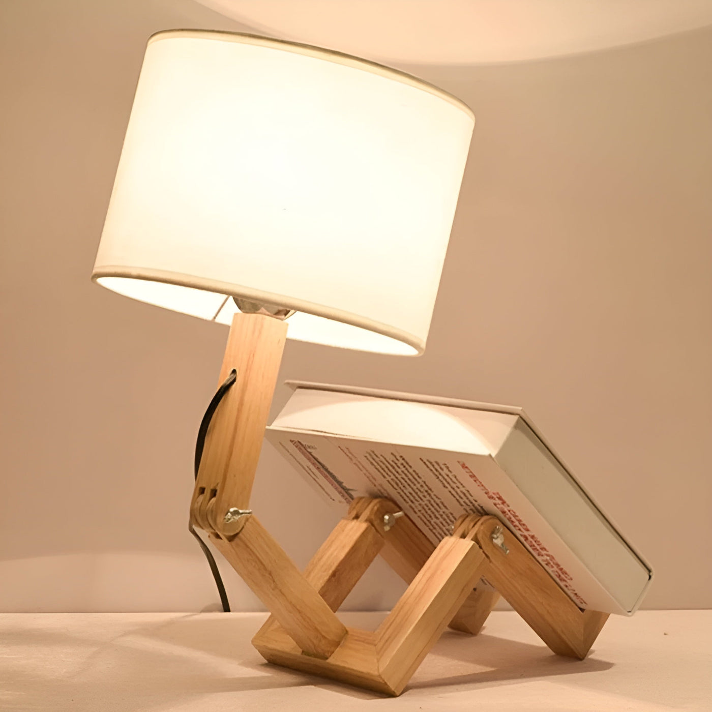 Lâmpada flexível de Woodman - lâmpada de mesa de madeira maciça robótica