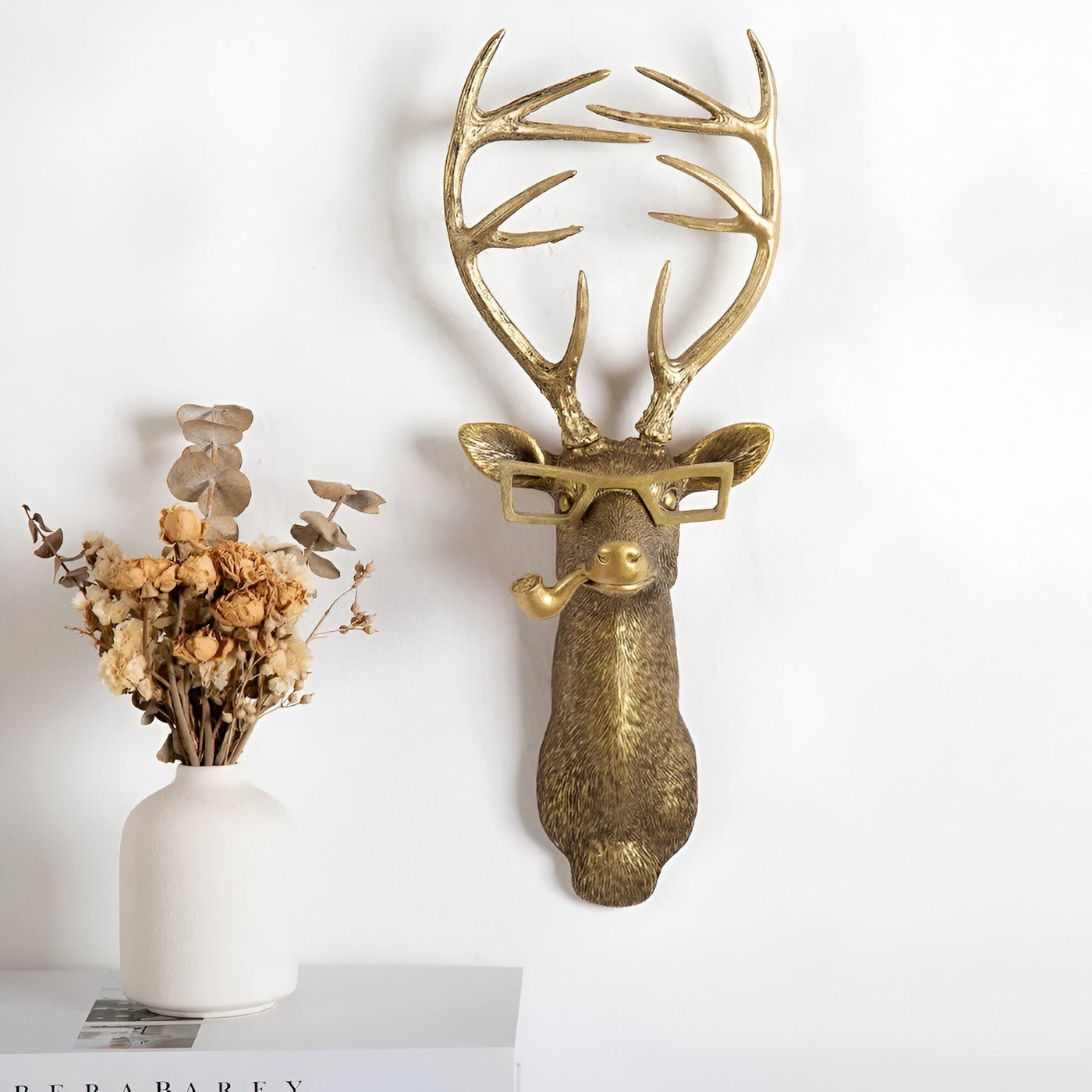 Golden Head - Gancio da parete multifunzionale per decorazioni e contenitori