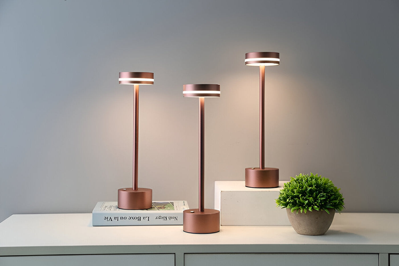 Touch do manto - lâmpada de mesa portátil e recarregável - luz ajustável