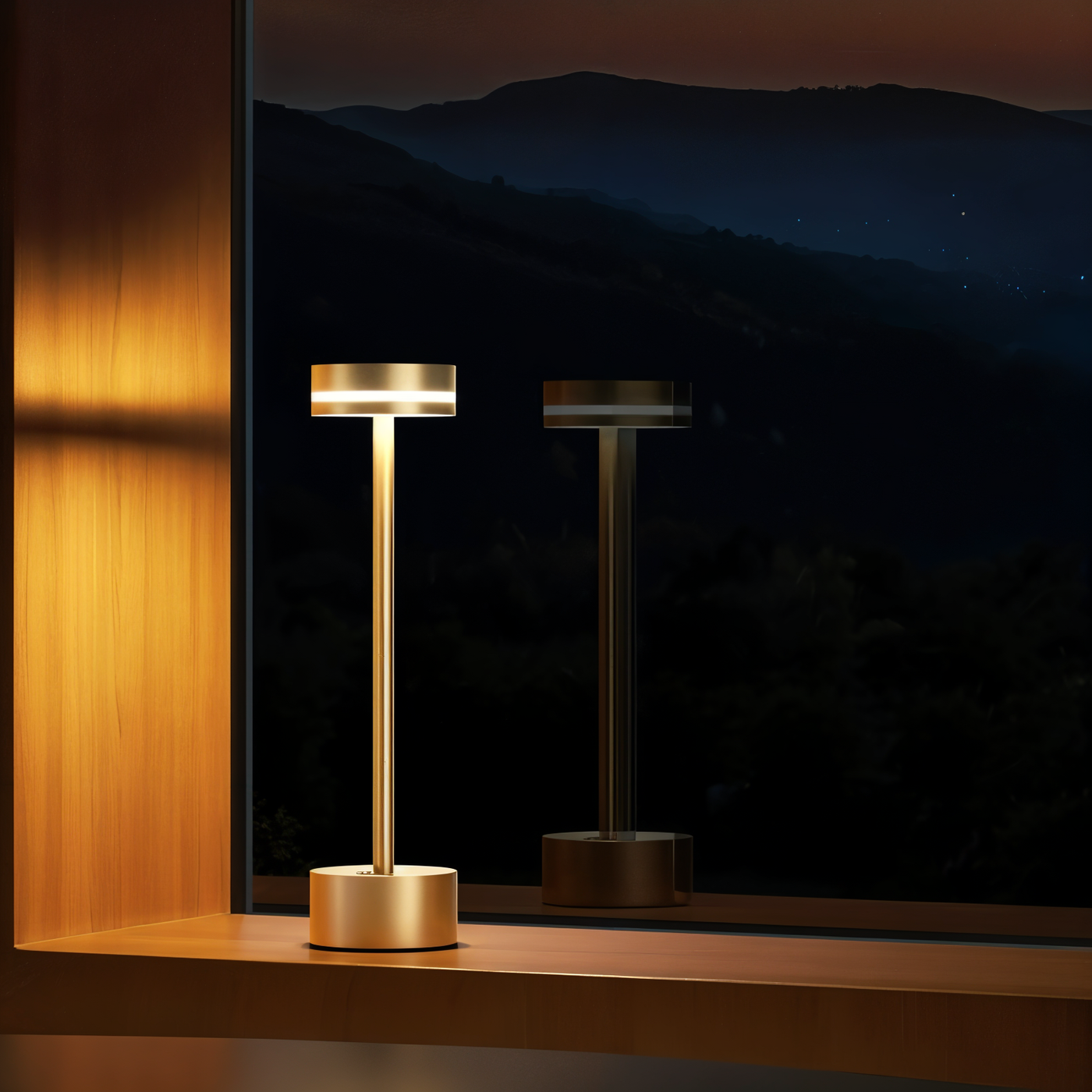 Touch do manto - lâmpada de mesa portátil e recarregável - luz ajustável