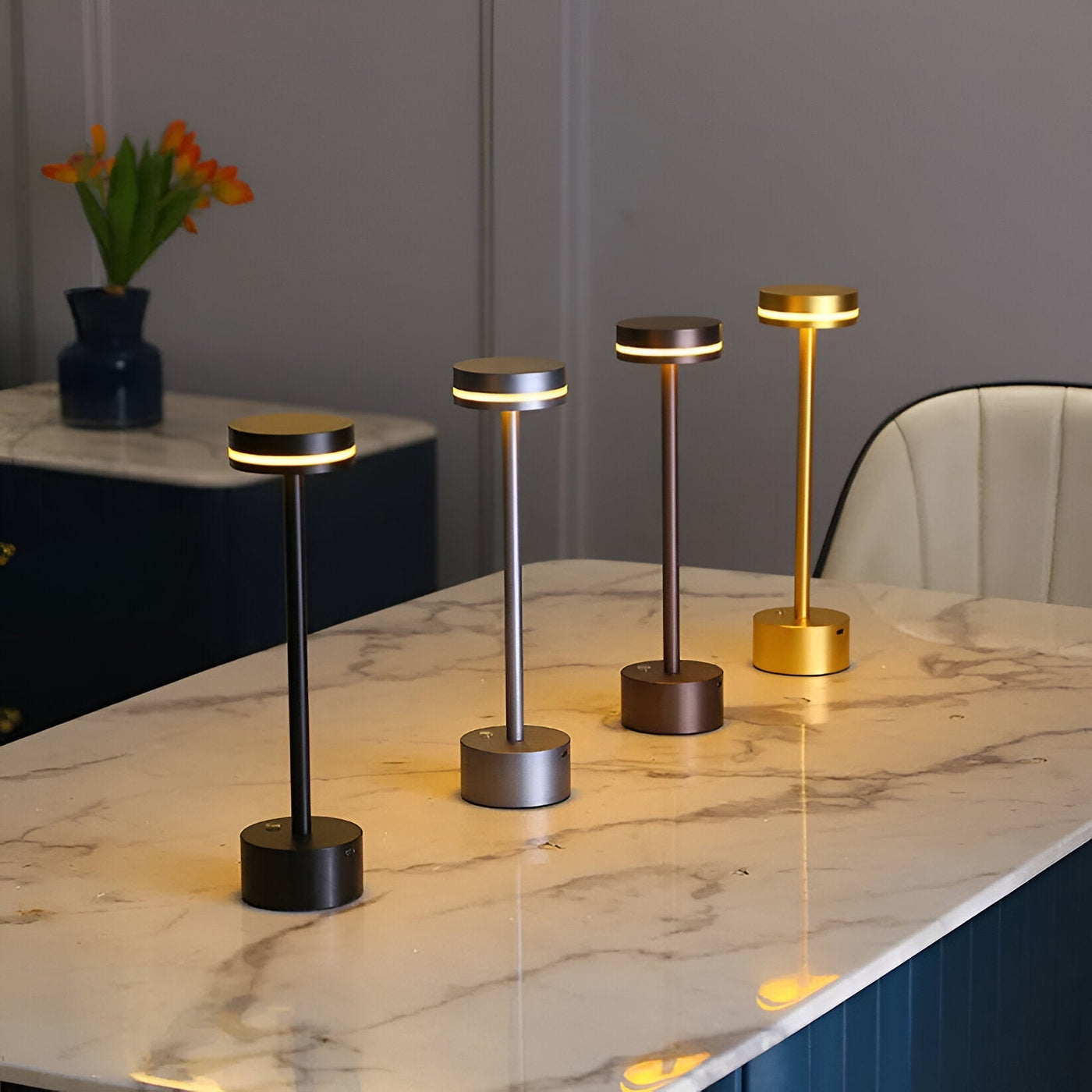 Touch do manto - lâmpada de mesa portátil e recarregável - luz ajustável
