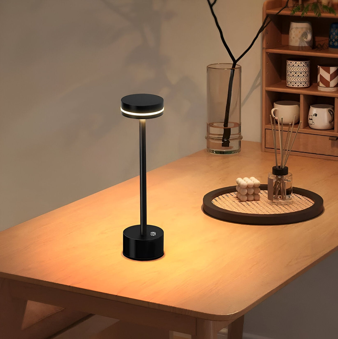 Touch do manto - lâmpada de mesa portátil e recarregável - luz ajustável