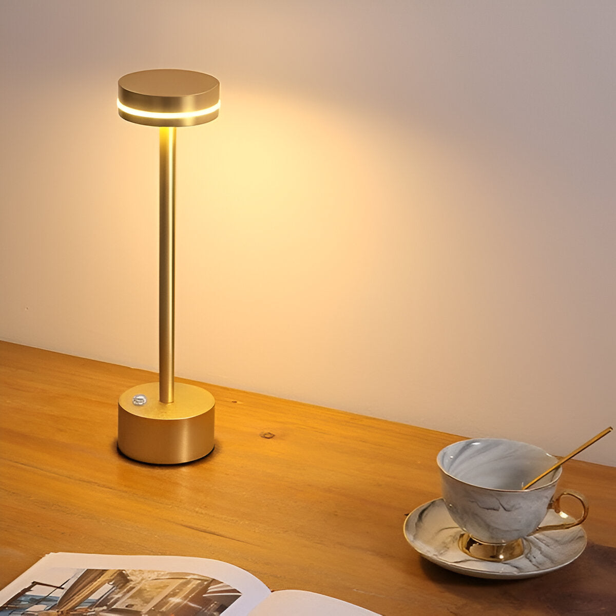 Touch do manto - lâmpada de mesa portátil e recarregável - luz ajustável