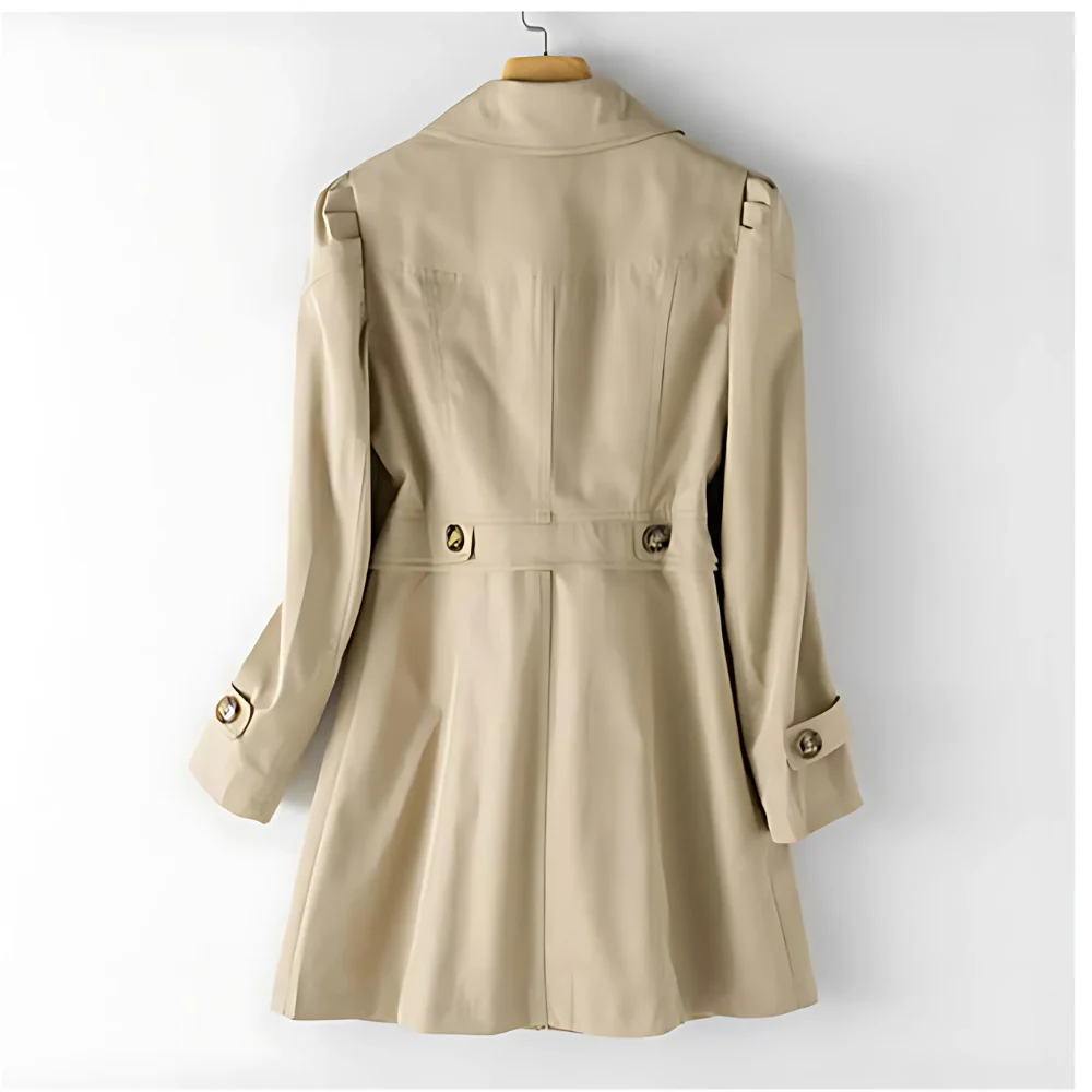 Lady's Flip with Buttons - Jaqueta de temporada intermediária com pescoço