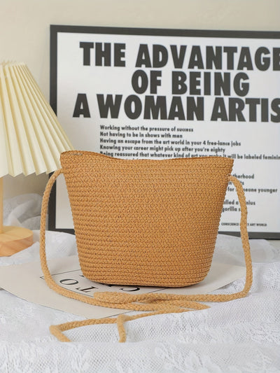 Julia | Boho Straw Crossbag com loop ou flor - perfeito para resultados de verão!