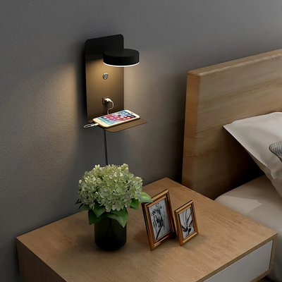 EasyHome | Lâmpada de quarto LED ajustável e carregador de telefone