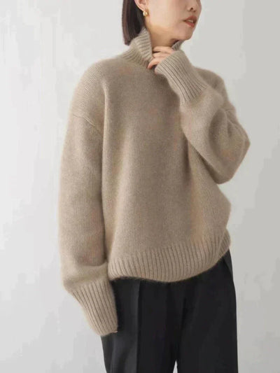 Jersey de pescoço alto e elegante e aconchegante