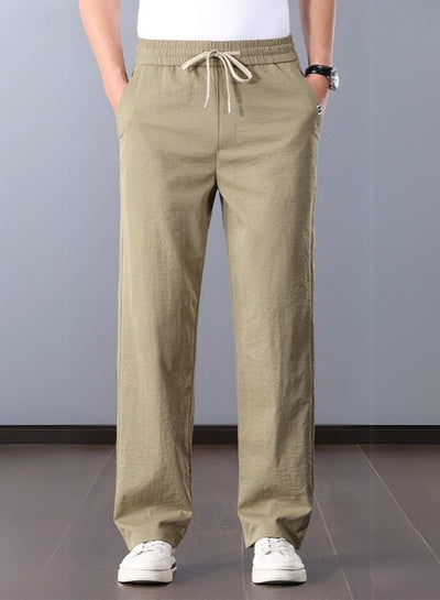 Calça de linho clássico Man Style Straight Style