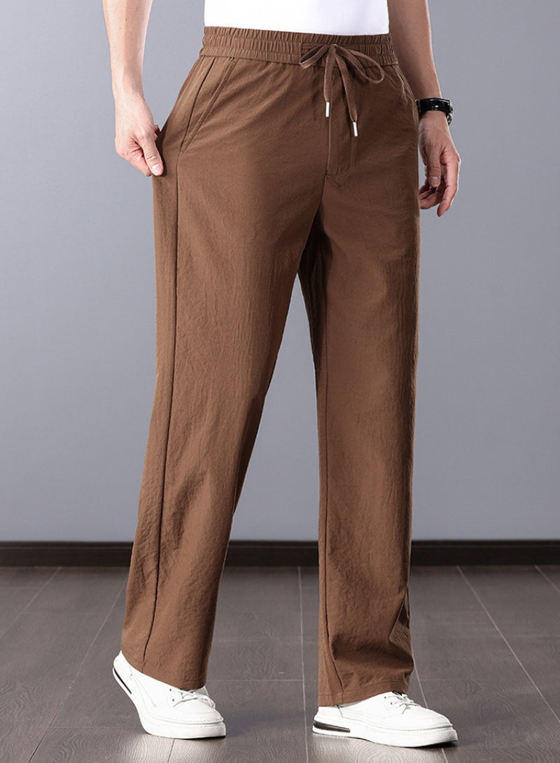 Calça de linho clássico Man Style Straight Style
