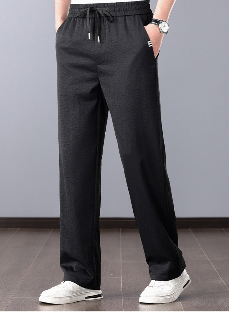 Calça de linho clássico Man Style Straight Style