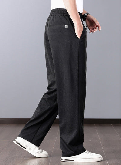 Calça de linho clássico Man Style Straight Style