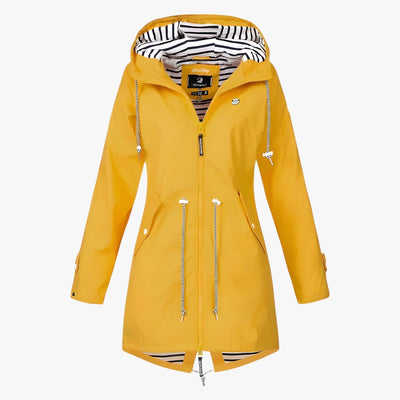 Beatrice | Parka impermeable - Corte ajustable con forro a rayas en la capucha