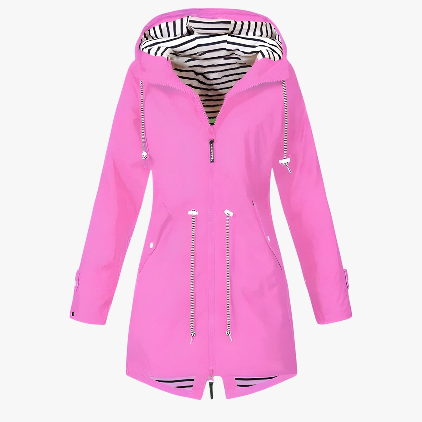 Beatrice | Parka impermeable - Corte ajustable con forro a rayas en la capucha