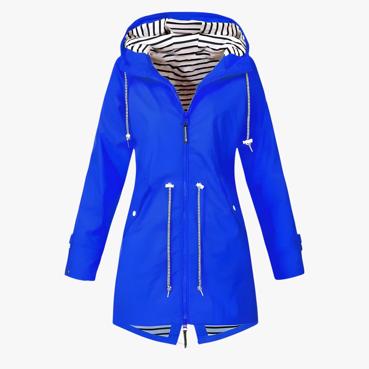 Beatrice | Parka impermeable - Corte ajustable con forro a rayas en la capucha