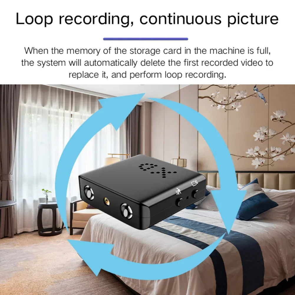 Câmera Micro HD com WI -FI e Audio - Câmara de Segurança Compacta com Visão Noturna