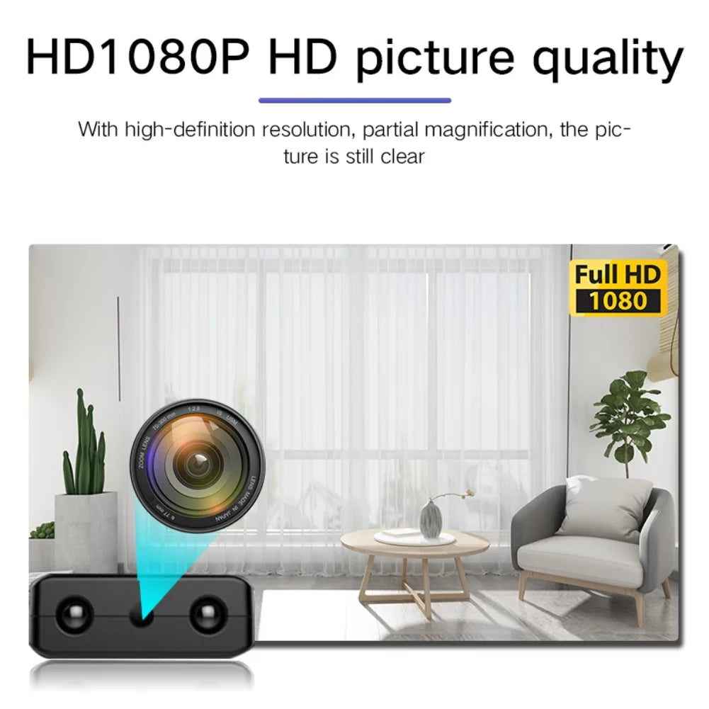 Câmera Micro HD com WI -FI e Audio - Câmara de Segurança Compacta com Visão Noturna