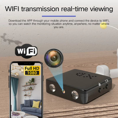 Câmera Micro HD com WI -FI e Audio - Câmara de Segurança Compacta com Visão Noturna
