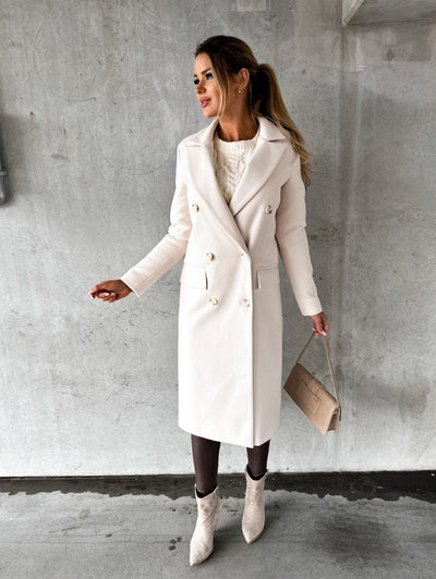 Marina | Elegante casaco largo de mulher com um corte elegante