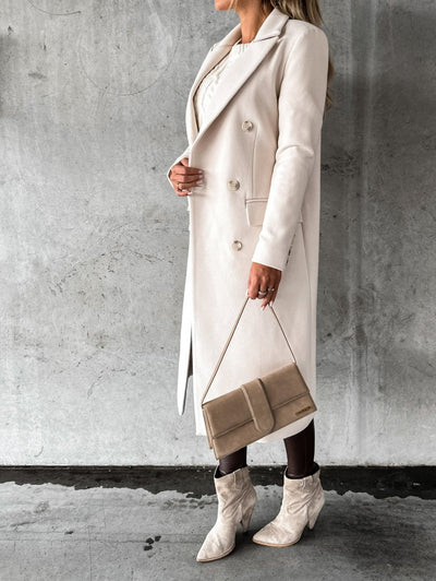 Marina | Elegante casaco largo de mulher com um corte elegante