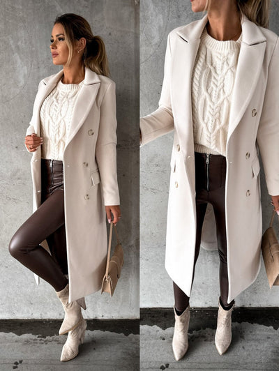 Marina | Elegante casaco largo de mulher com um corte elegante
