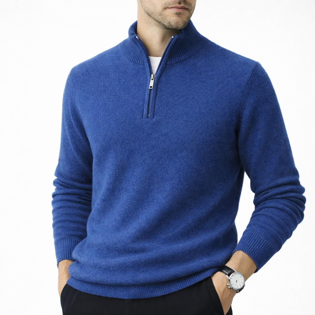 Morris | Kaschmirpullover mit Reißverschluss für Männer