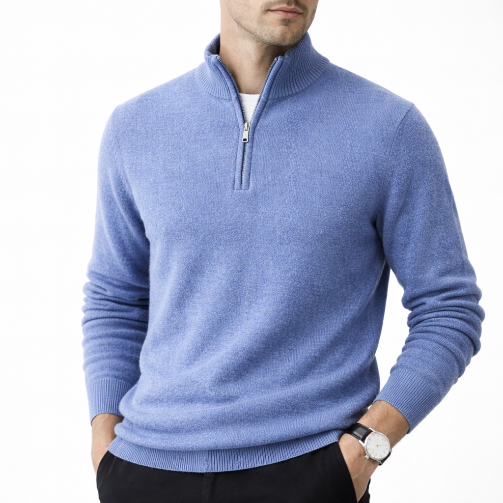 Morris | Kaschmirpullover mit Reißverschluss für Männer