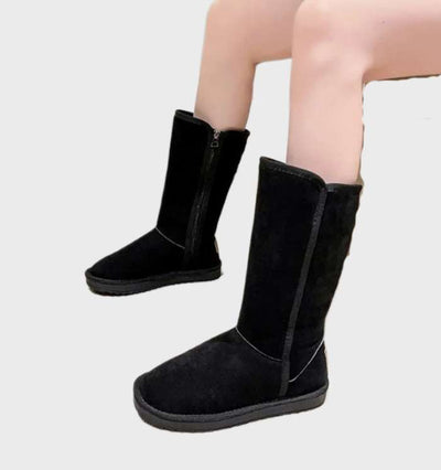 Mylene | Botas de pele de ovelha com zíper, quentes e impermeáveis