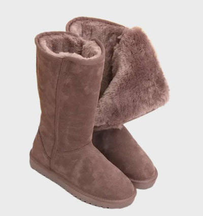 Mylene | Botas de pele de ovelha com zíper, quentes e impermeáveis