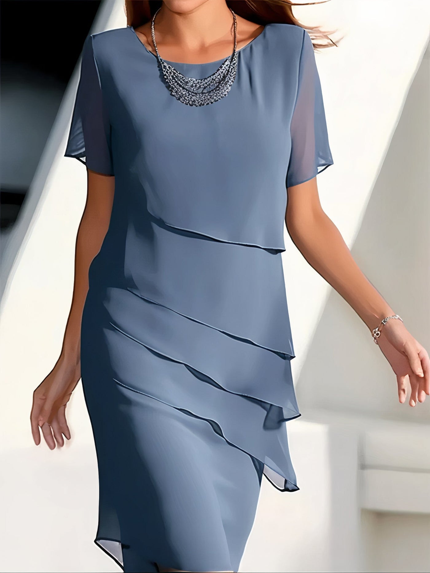 Nadine - vestido de gaze Pleadado