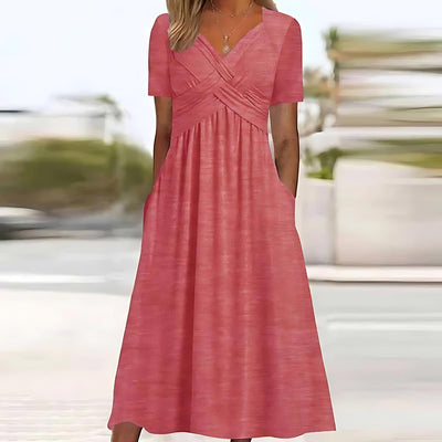 Jamaica - vestido midi elegante que cobre a barriga