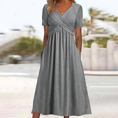 Jamaica - vestido midi elegante que cobre a barriga