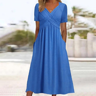 Jamaica - vestido midi elegante que cobre a barriga