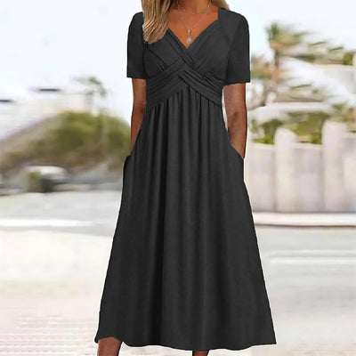Jamaica - vestido midi elegante que cobre a barriga
