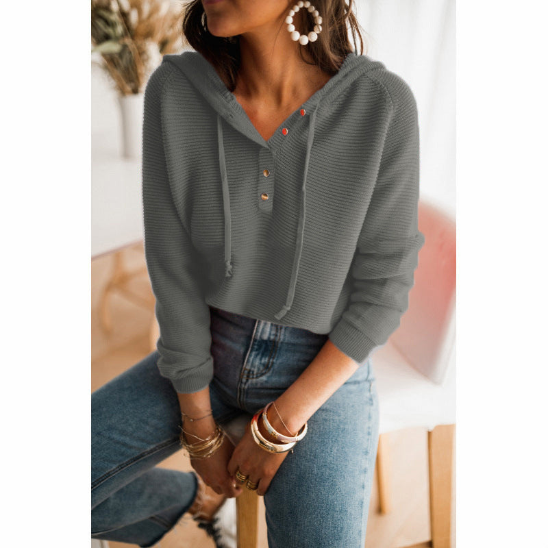 Sudadera con capucha para mujer - Corte holgado - Tejido resistente - Detalles en relieve - Sudadera con capucha