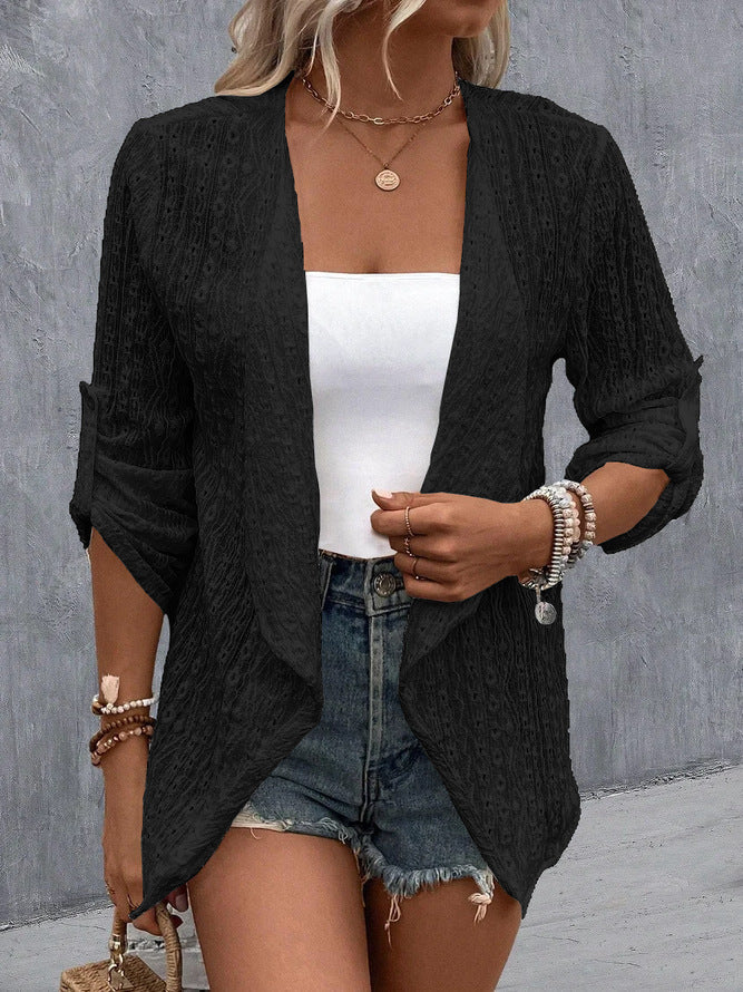 Cardigan Boho Woman Light Open Crochet Ideal para camadas