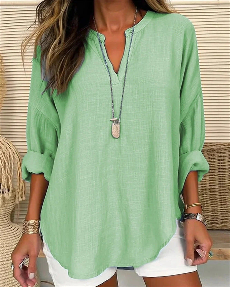 Linha de mistura de blusa de mulher