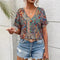 Luz de decote de Manga de Manga Blusa Boho