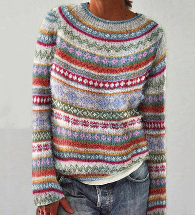 Jersey de tricô estampado casual