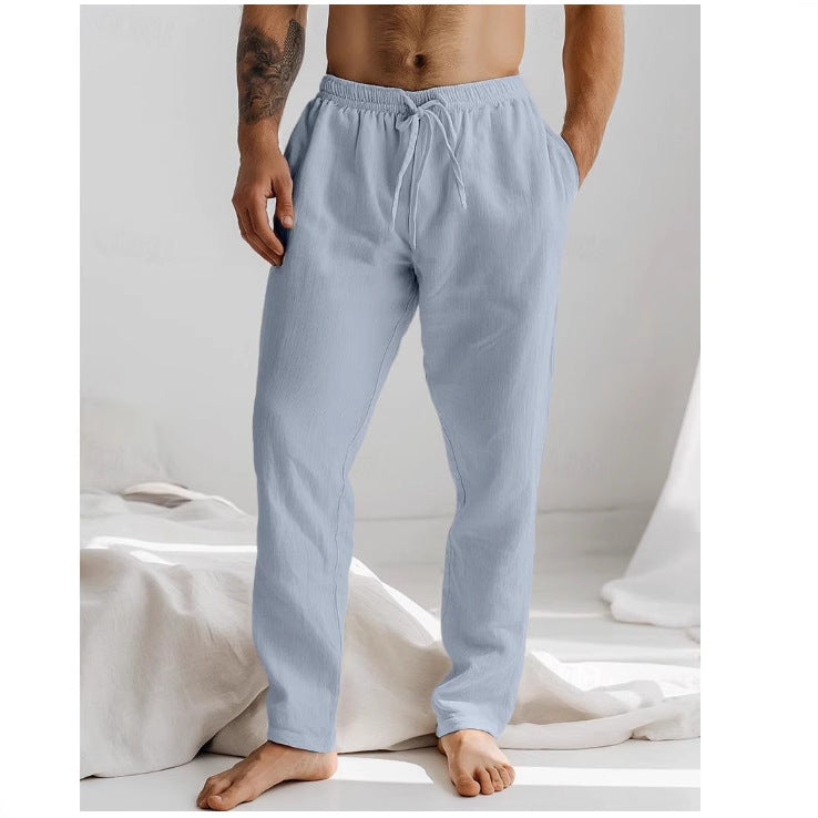 Calça de linha luz respirável com cintura ajustável