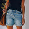 Shorts de cowgiller para mulheres - corte reto traseiro - bainha laminada - mistura respirável