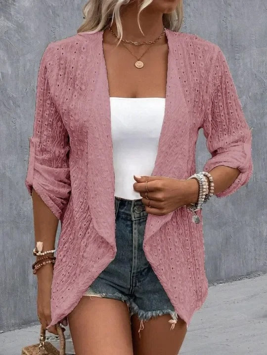 Cardigan Boho Woman Light Open Crochet Ideal para camadas