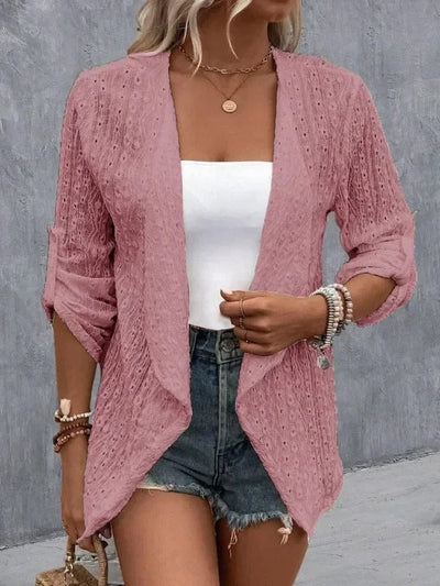 Cardigan Boho Woman Light Open Crochet Ideal para camadas