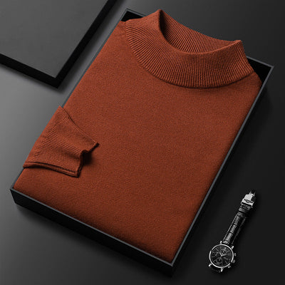 Ryan | Suéter de malha de inverno com meio colapso do pescoço