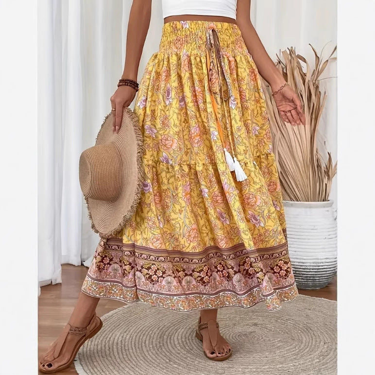 Revie | Maxifalda boho na mistura de algodão leve
