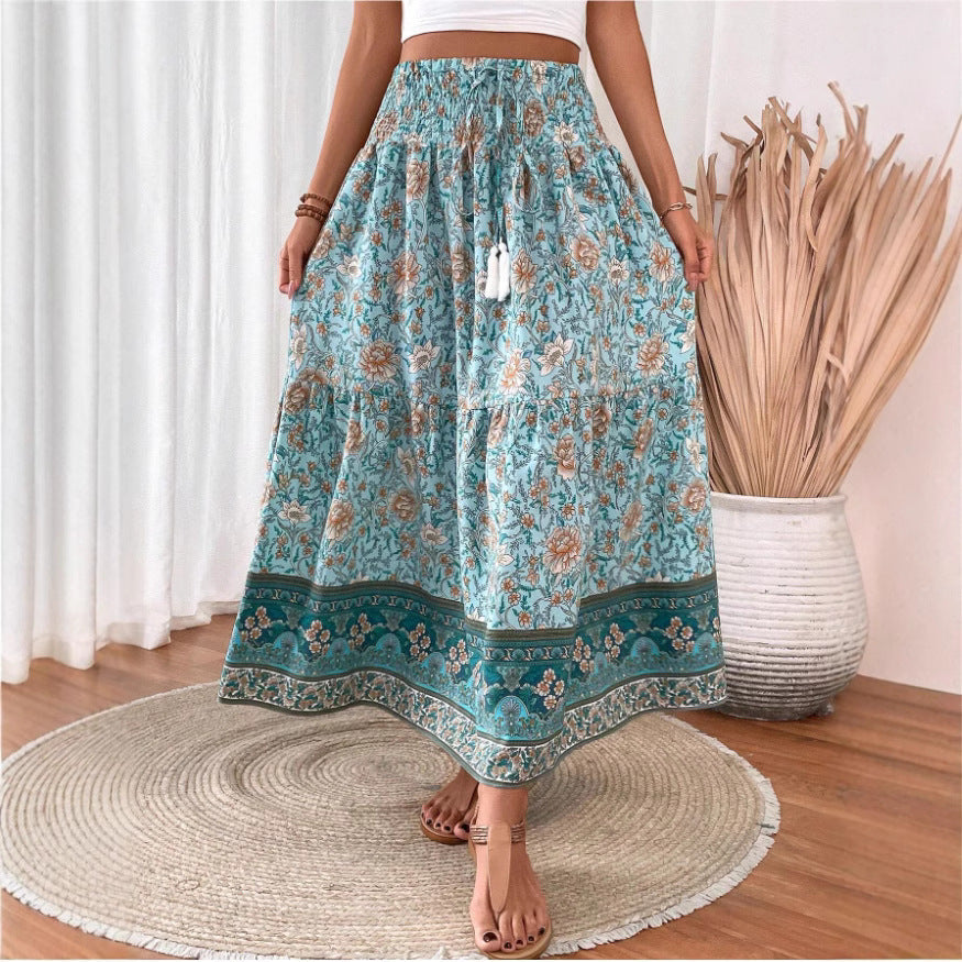 Revie | Maxifalda boho na mistura de algodão leve