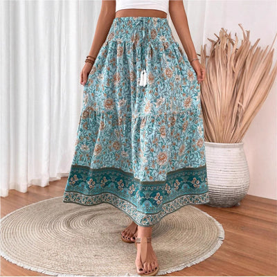 Revie | Maxifalda boho na mistura de algodão leve